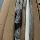 Deco 79 Fabric Home Bench Arm Entryway Bench with Brown Traditional Wood Turned Legs, Bedroom Bench 55" x 16" x 27", Cream