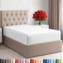 Twin Fitted Bed Sheet - Bottom Single Fitted Sheet Only - Ultra-Soft Hotel Luxury Bedding w/ 8-16 Inch Deep Pockets - Breathable, Cooling & Wrinkle Free - Easy-Care, Fade & Shrink Resistant - White