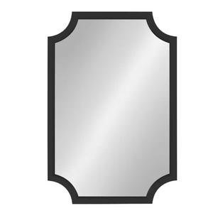 Hamilton Hills Wall Mirror with Gold Metal Frame, Wavy Solid Horizontal or Vertical Vanity Mirror (24" x 36", Black)
