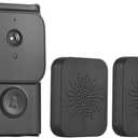 Smart Video Doorbell Wireless Doorbell Camera, Remote APP Control with Night Vision, Rechargeble Video Camera Free Cloud Storage Two Way Audio Doorbell for Villa Home(2 Dingdong Chime Ringing) (Black)