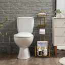 Oasis Creations Toilet Paper Holder Tissue Rack Stand with Magazine Toilet Roll Storage Basket- Freestanding, Gold Metal