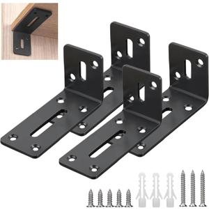 Corner Brace 4 PCs 3 inch Small Shelf Brackets for Wall Mounted Floating Shelf Bracket L Corner Braces Angle Brackets Metal Hidden Shelf Support Hardware