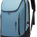 BANGE Business Smart Backpack Waterproof fit 15.6 Inch Laptop Backpack with USB Charging Port,Travel Durable Backpack (Light Blue(three Pocket), Medium) (Large)