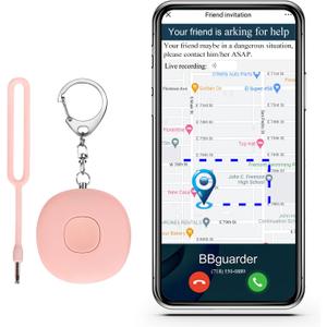 5-in-1 Smart Personal Alarms for Women, 130dB Sound, Notify Emergency Contacts by Email/SMS/Call, GPS Tracker and Audio Recording, Key Finder, Phone Anti-Lost, Timer Alarm, Bluetooth Connect