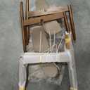 COLAMY Wooden Dining Chairs Set of 2, Modern Fabric Upholstered Kitchen Chairs, Farmhouse Dining Room Chair with Foot Pegs, Camel