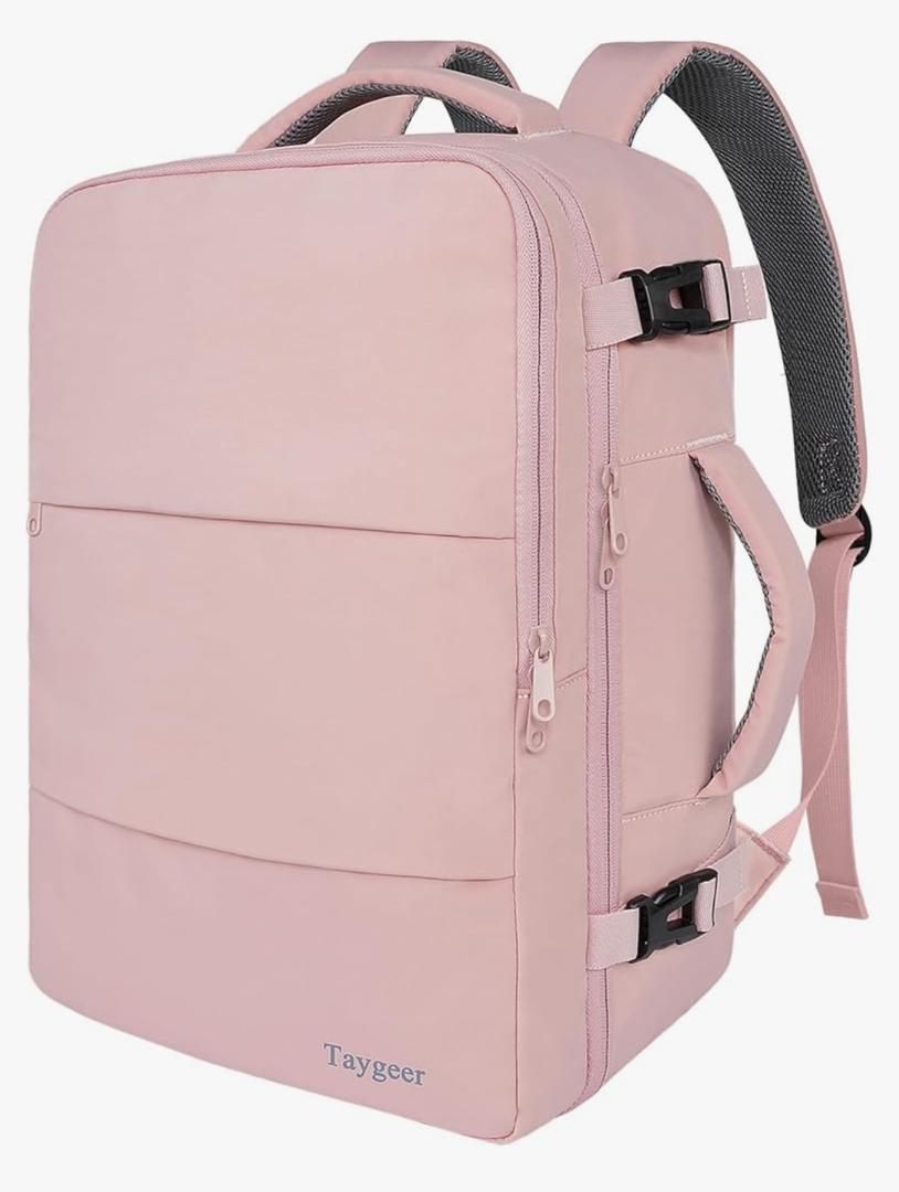 Taygeer Laptop Backpack for Women, Large Travel Backpack with 17.3 inch Laptop Compartment, TSA Friendly 40l Carry On Mochila, Daypack Business Computer Bag for Office Work Travel Essentials, Pink