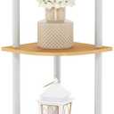 Furinno Turn-N-Tube 5 Tier Corner Display Rack Multipurpose Shelving Unit, 1-Pack, Beech/White