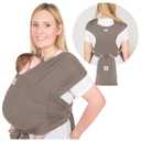 KeaBabies Baby Wrap Carrier Ring Sling - Easy to Wear, Adjustable D-Lite Baby Carrier Newborn to Toddler, Infant Carrying Shirt, Hands Free Bonding, Breathable Fabric Wearing Wrap (Copper Gray)