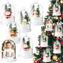 Vercraft 6 Sets Christmas Snow Globe Kit for Christmas Tree Ornaments DIY Craft Photo Clear Hanging Snowglobe Includes Xmas Tree Mini Snowman Artificial Snow for Winter Home Wonderland Party Decor