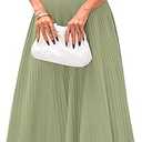 PRETTYGARDEN Spring Casual Dresses for Women 2025 Summer Business Work Midi Sleeveless A Line Pleated Cocktail Dress, Size M