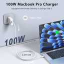 Mac Book Pro Charger - 100W USB C Laptop Charger Compatible with MacBook Pro 16, 15, 14, 13 Inch, MacBook Air M1 M2 M3 M4, iPad Pro/Air and All Type C Device, Type C to C Fast Charger