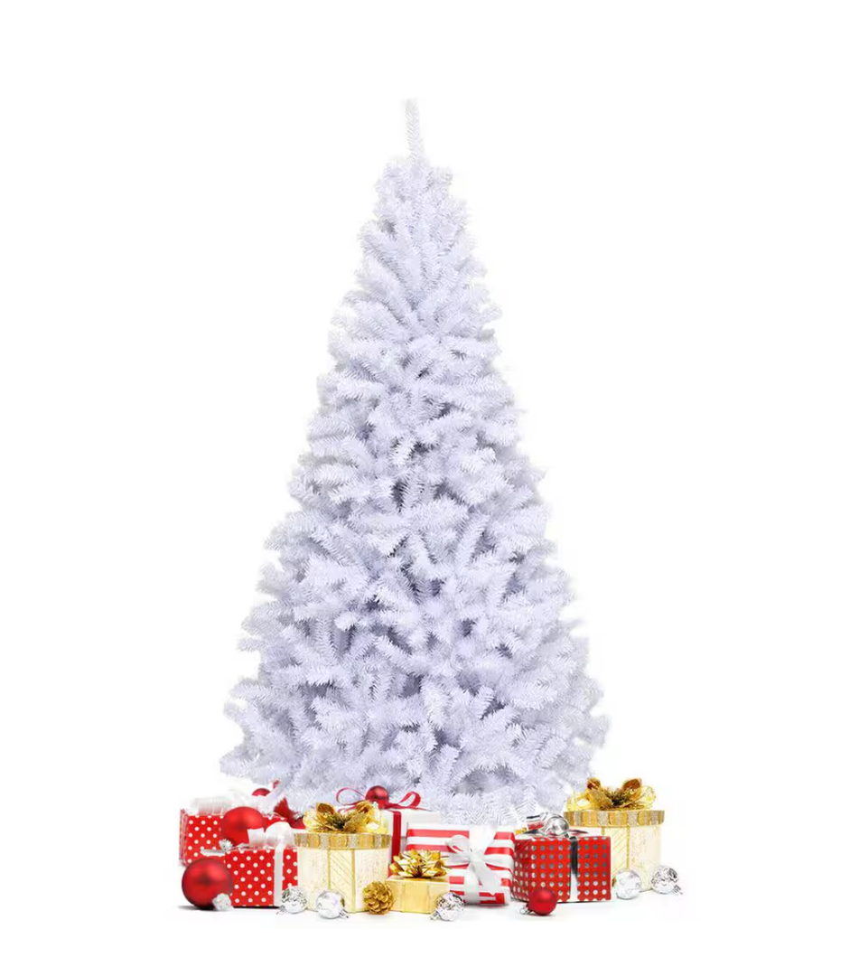 6 ft. Unlit Hinged Artificial Christmas Tree Premium Pine Tree 1000 Tips with Metal Stand