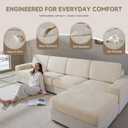 QIANMEW Couch Cushion Covers for Sectional and L Shaped Sofa, Stretch Soft Sofa Covers Washable Wear Resistant Slipcovers Furniture Protector Pet-Friendly (2 Seaters Covers+1 Chaise Cover, Ivory)