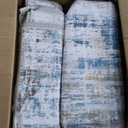 12x15 Area Rug for Living Room: Extra Large Neutral Abstract Carpet Modern Soft Low Pile Non-Slip Stain Resistant Washable for Open Floor Plan Bedroom Dining Office Indoor Decor Blue Brown