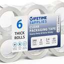 Lifetime Supplies 24 Rolls | 70mil Clear | 65 Yards Each (390 Yards Total) |  Premium Packing Tape Heavy Duty Packaging Tape for Shipping Moving Stronger Thicker