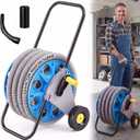 BBTO Vacuum Hose Reel Cart with Wheels, 33 FT Hose Storage for 32mm Vacuums