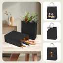 MESHA Gift Paper Bags Black 10x5x13 Inches 50pcs Medium Gift Bag with Handles, Bulk Black Kraft Paper Bag for Small Business Shopping Bags for Grocery,Wedding Party Favor
