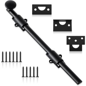 Tandefio 12" Cane Bolt for Gate Heavy Duty Solid Brass Slide Dutch Door Bolt Latch Black Hardware Locks Attic Latch for Dutch Sliding Barn Door Wooden Fence Metal Gate