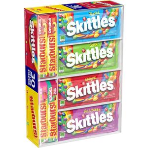 SKITTLES & STARBURST Full Size Variety Mix for Christmas Candy Gifts & Stocking Stuffers, 30 Count BBD: 01-2027