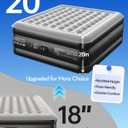 OhGeni 20" Raised King Air Mattress with Built in Pump, Luxury Real Bed Height Blow up Mattress, 3-4 Persons Inflatable Mattress for Guests & Family Party, Ideal for Elder People, 700lbs