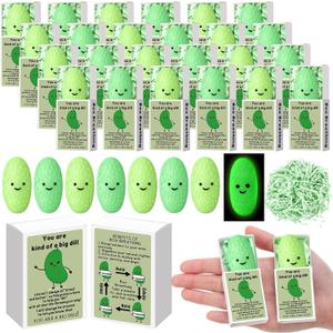 Wettarn 40 Sets Appreciation Pickle Gifts Cute Stress Balls with Support Gift Boxes Inspirational Party Favors for Employee Coworker Friends Office Positive Relief Desk Decor, Luminous