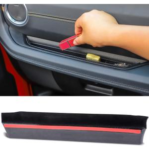 Savadicar Grab Bar Tray with Microfiber Compatible with 2024 2025 Jeep Wrangler (JL) and Gladiator (JT), Passenger Side Grab Tray Storage Organizer, Interior Accessories, Black