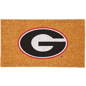 Team Sports America NCAA University of Georgia Natural Coir Doormat | Official Full Color Team Logo | 28 x 16 Inches | Non Slip Back | Front Door Welcome Floor Mats | Indoor Outdoor Entrance Rug