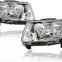 munirater RH & LH Headlights Replacement for G-rand Chero-kee 2011-2013 / Com-pass 2011-2017 Halogen Headlamp Assembly Driver and Passenger Side