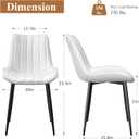 VECELO Dining Chairs Set of 2, Vegan Leather Fabric & Metal Frame, Mordern Style for Kitchen, Living Room,OffcieWhite