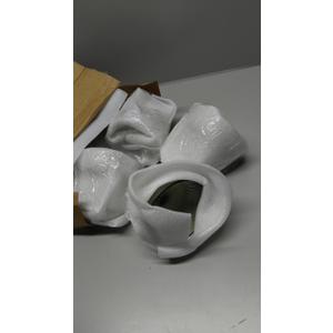 Vintage Strips Embossed Glass Footed Dessert Ice Cream Trifle Salad Candy Cake Bowl for Home Party Wedding - 9 oz, Dark Green, Set of 4