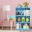 Furinno JAYA Book Shelf, 3-Tier Bookshelf, Bookcase with Adjustable Shelves, 9.5 x 24.5 x 40.3, for Organization and Storage, for Living Room, Bedroom, Home Office, Light Blue