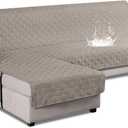 VANSOFY Upgraded Sectional Couch Covers 100% Waterproof L Shaped Sofa Slipcover Reversible Chaise Lounge Cover for Sectional Sofa Furniture Protector Cover for Pets Dog Cat(Large, Khaki)