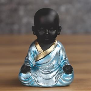 ICE ARMOR Hand Painted 8" H Monk Meditating Figurine Statue Sculpture Ornament Decoration Home/Room Decor Ideas for Housewarming, Holidays and Birthdays Great Collectible Addition
