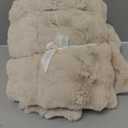 Cozy Bliss Faux Fur Throw Blanket for Couch, Fuzzy Soft Plush Thick Bubble Blanket for Sofa Bedroom Living Room, 60 * 80 Inches Beige