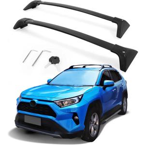 Roof Rack Cross Bars for Toyota RAV4 2019-2025 (Not Fit 2024 LE/Adventure/TRD Off-Road/Hybrid Woodland Edition). Anti-Theft Lock Mechanism Black Matte Aluminum Anti-Corrosion Crossbars