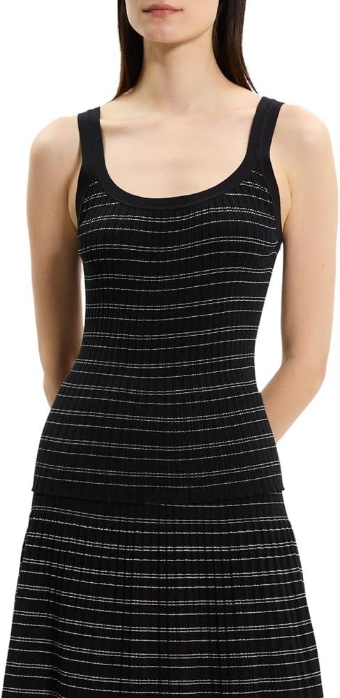 Theory Women's Contrast Sh Tank (Black, M)