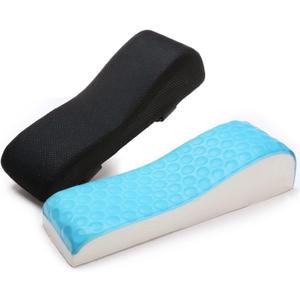 LargeLeaf Chair Gel Ergonomic armrest Cushions (Black_Mesh_Gel)