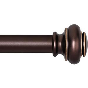 Heavy Duty Curtain Rods for Windows 28 to 48 Inches, Bronze Curtain Rods with Classic Finials for Bedroom, Living Room, Patio, Kitchen