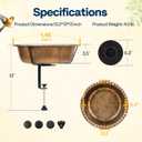 VIVOHOME Deck Mounted Bird Bath with Solar Fountain, Outdoor ABS Birdbath Bowl with Adjustable Metal Clamp, Solar Powered Pump for Railing, Fence, Balcony, 1.45 Gallons, Copper