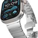 FULLIFE Stainless Steel Band Compatible with Apple Watch Ultra 3/2/1 Band 49mm for Men, Durable Metal Strap for Apple Watch Series 11/10 46mm, 9/8/7 45mm, SE3/6/5/4 44mm, 3/2/1 42mm (Silver)
