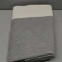 OIAHOMY 108L Extra Large Blanket Basket, 25x16x16 Laundry Basket, Blanket Storage for Living Room, Dog Toy Storage with Handle - Grey & White