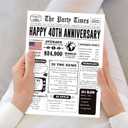 3 x Happy 40th Anniversary Card Gifts for Women Men, Jumbo 40th Wedding Anniversary Card Gift Ideas for Grandfather Grandmother, Retro 40 Year Old Anniversary Card for Husband Wife