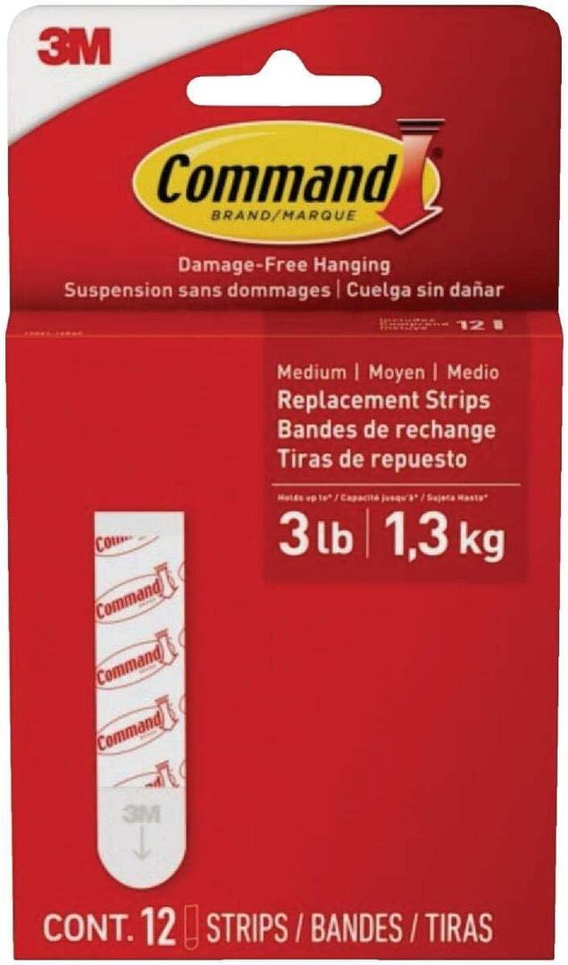 Command Medium Refill Strips [Removable]: 12-Pack (White) / 12-Pack