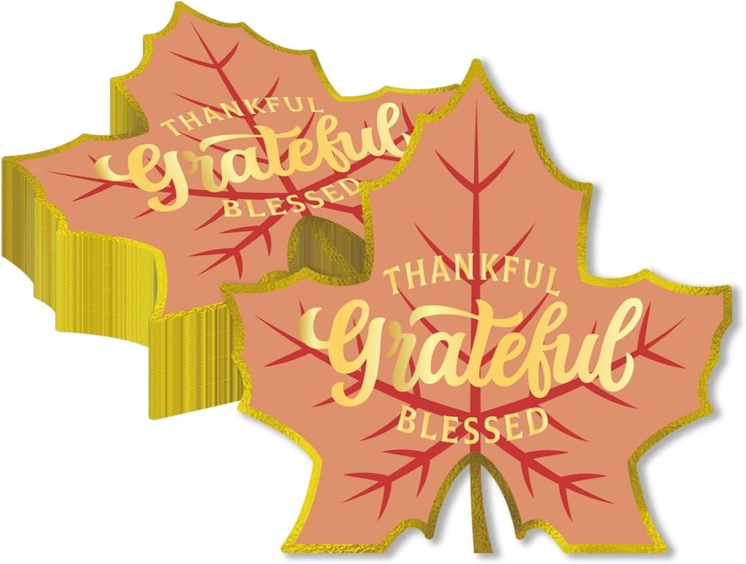 60 Pack Thanksgiving Maple Leaf Napkins, Disposable Hand Paper Towels for Autumn Thanksgiving Party Decorations Towel Leaf Decor Maple Leaves Family Gatherings Fingertip Napkin