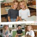 LessonZoo 4 Pack Girls Soft Shirts, 4-Color, 11-12 Years