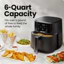 Chefman Air Fryer 6 QT Compact Airfryer for Quick & Easy Meals in Minutes, Features Hi-Fry Technology for Extra Crisp, Touchscreen Controls with 4 Presets, Nonstick & Dishwasher Safe Basket - Black