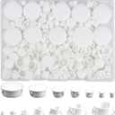 Plastic Hole Plugs, 180pcs White Panel Knockout Locking Plugs, Round Drill Screw Hole Plugs Covers for Kitchen Cabinet Furniture Insert End Caps, 1"" 3/4"" 1/2"" 3/8"" 5/16"" 1/4"" 1/5"", Mixed (Mixed, B-white)