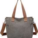 Vintage Washed Canvas Tote Bag for Women Casual Crossbody Bag Everyday Carry All Purse Shoulder Bag Travel Work