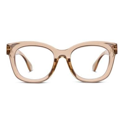 Women's Center Stage Focus Soft Square Reading Glasses, Tan, +2.00