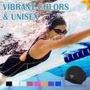 4 x Large Swimming Cap, Suitable for Men and Women, Specially Designed Swimming Cap, Suitable for Very Long and Thick Curly Hair and Braids, Keep Hair Dry (Black)